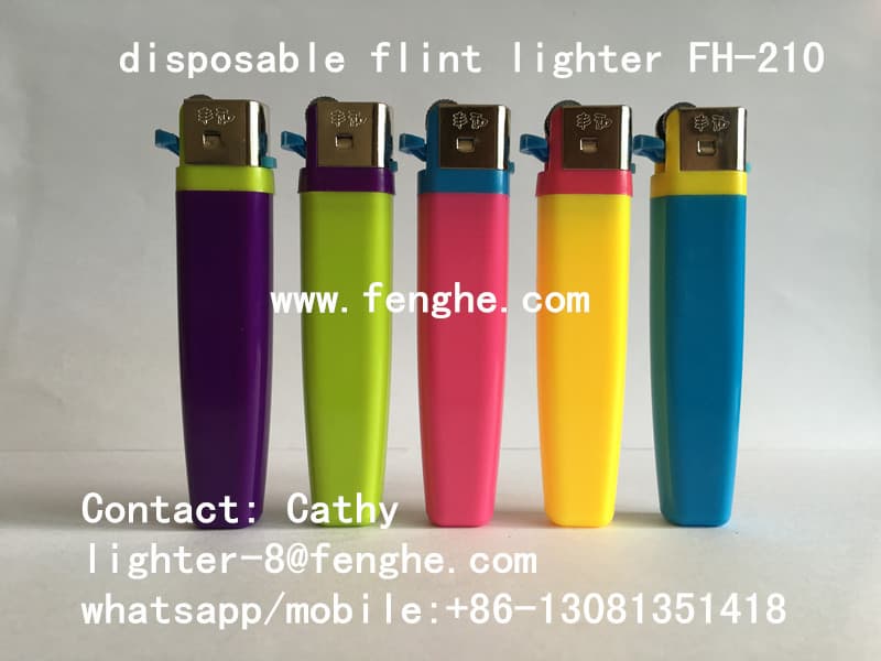 FH_210 slim flint lighter with printing disposable lighter